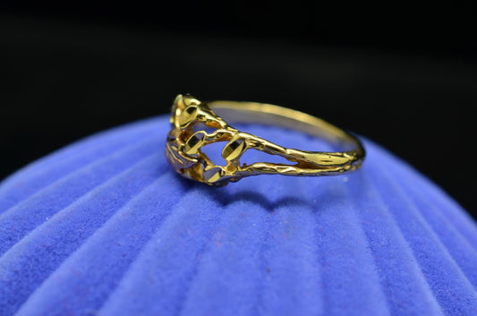 10K Yellow Gold Black Hills Gold Leaves Ring Band Size 4.5