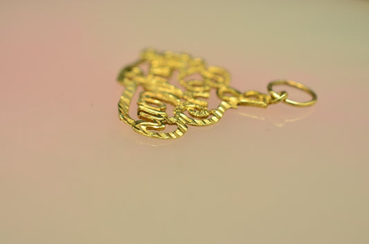 14K Yellow Gold "Love You Mom" Pendant Charm