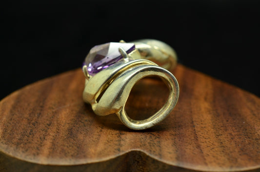 925 Sterling Silver amethyst slide pendant charm