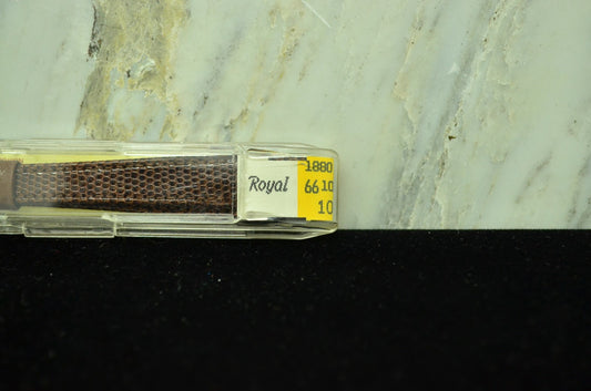10mm HIRSCH BROWN LEATHER VINTAGE WATCH BAND STRAP GOLD TONE BUCKLE -NIB