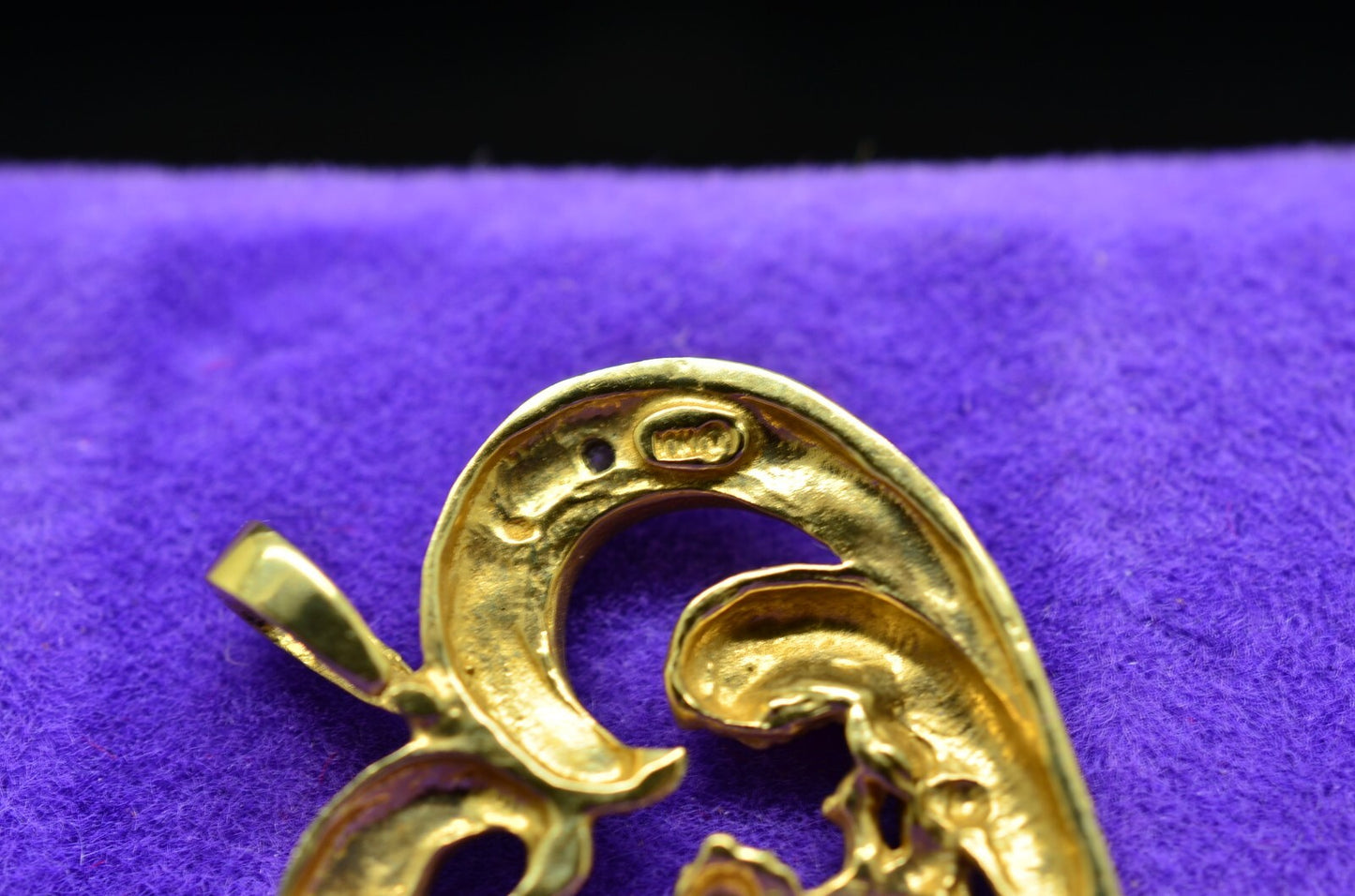 10K Yellow Gold Mother Holding Baby Open Heart Pendant Charm w/ Diamonds