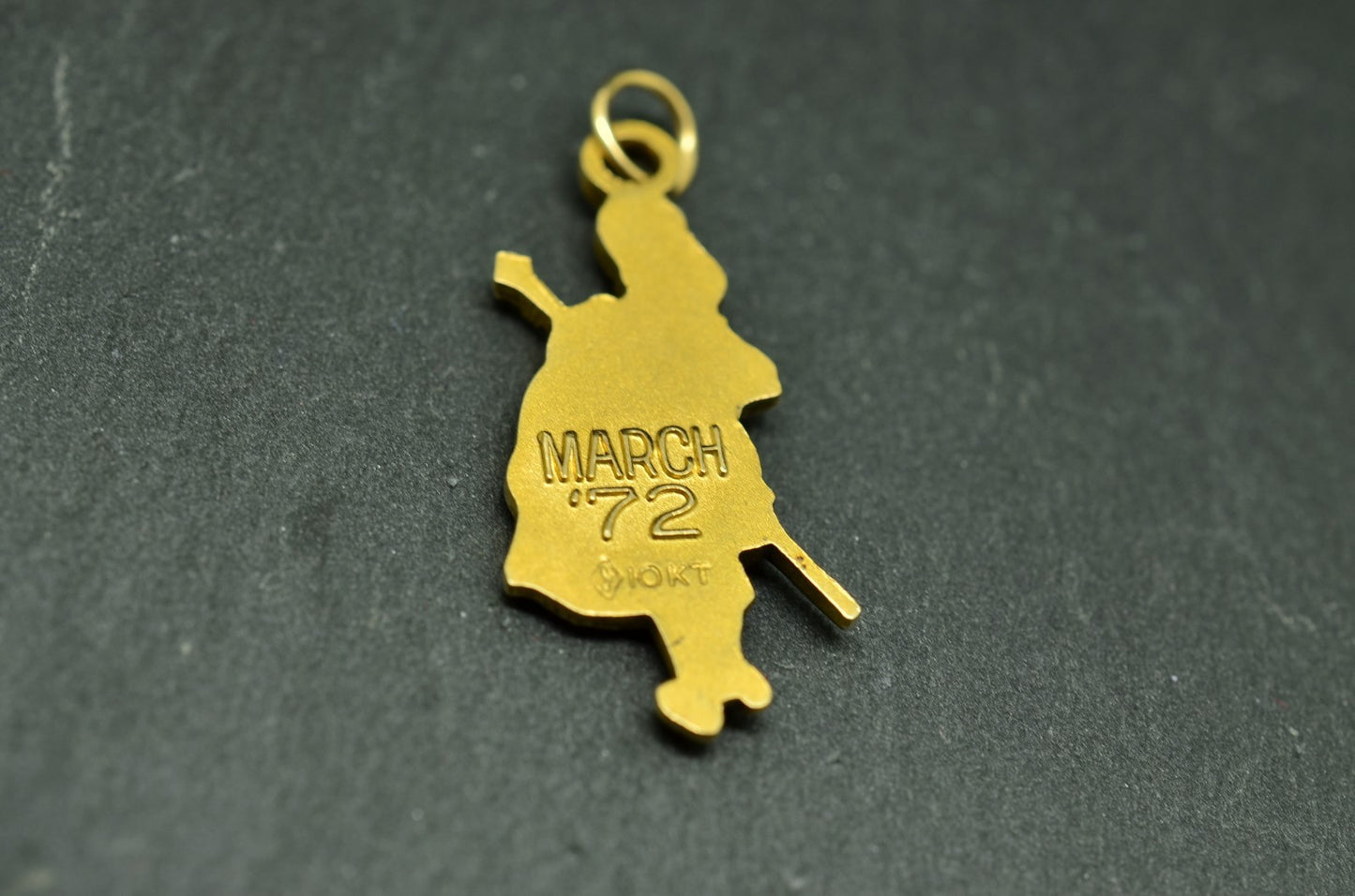 10K Yellow Gold Band Leader Drum Major Pendant Charm Award March 1972
