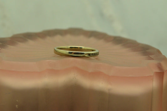 10K White Gold dark 11 stone diamond anniversary ring band 0.22 tcw size 6.5