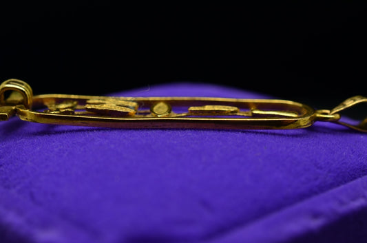14K Yellow Gold Egyptian Cartouche pendant charm