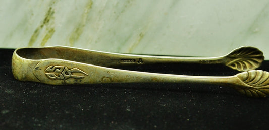 925 Sterling Silver Lunt Treasure Sugar Cube Tong 4.5" 28.1g