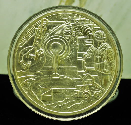 Cortez Gold Mines Perfect Attendance Giant Art Round 10 Troy Oz .999 Fine Silver