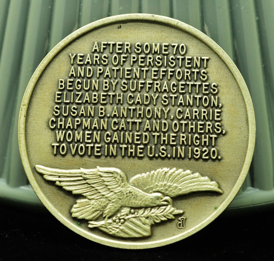 Woman's Suffrage Longines Symphonette Mint High Relief Art Round 92.5% Silver