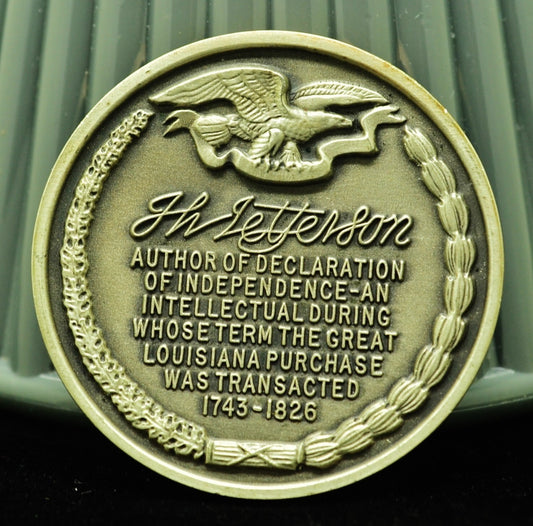 Thomas Jefferson Wittnauer Mint High Relief Art Round 92.5% Silver