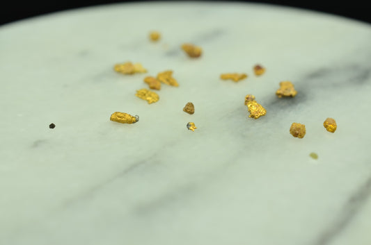Lot of 20k Yellow Gold placer tiny natural gold nuggets 0.8 grams
