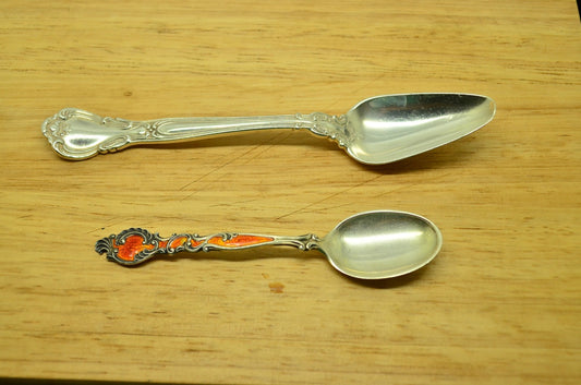 LOT OF 2 STERLING SILVER SPOONS BIRKS & TH. MARTHINSEN NORWAY