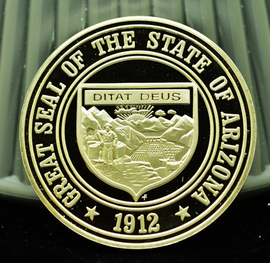 925 Silver Franklin Mint Art Round State of Arizona