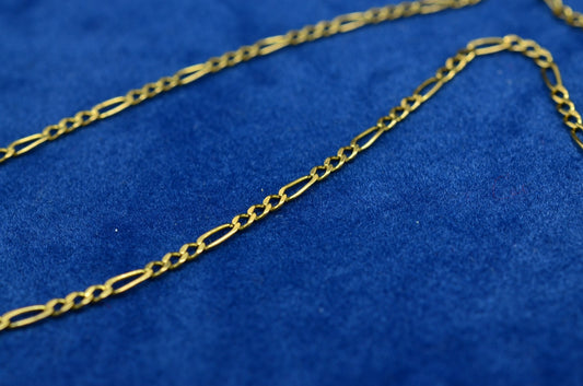 20" 14K Yellow Gold Figaro Chain Necklace 1.5mm 2.3 grams