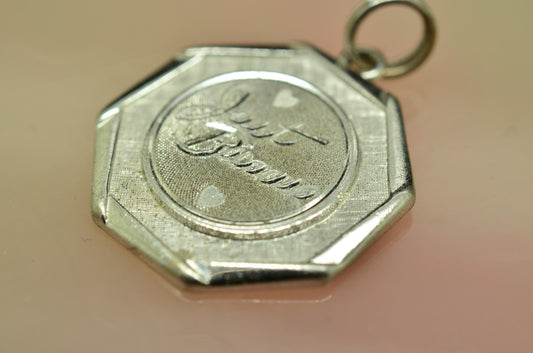 925 Sterling silver octagonal pendant charm