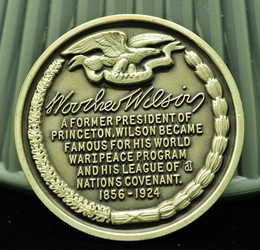 Woodrow Wilson Wittnauer Mint High Relief Art Round 92.5% Silver