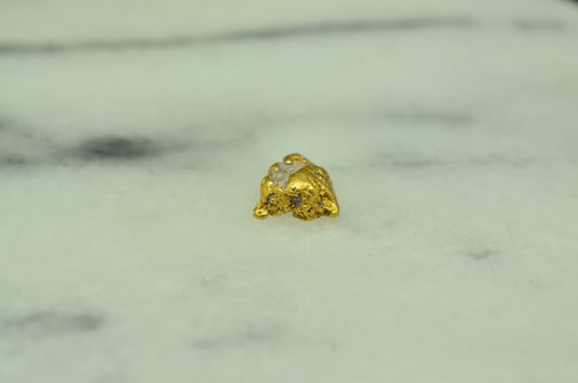20K Yellow Gold natural gold nugget 1.0 grams 7mm X 7mm X 3.5mm
