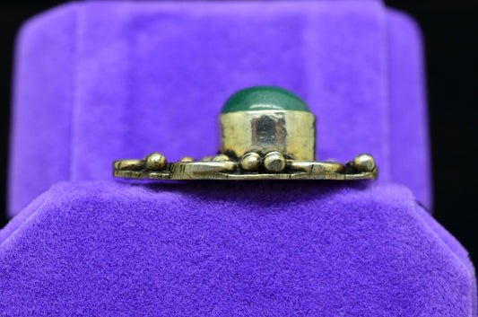 925 Sterling silver green aventurine cabochon pendant charm