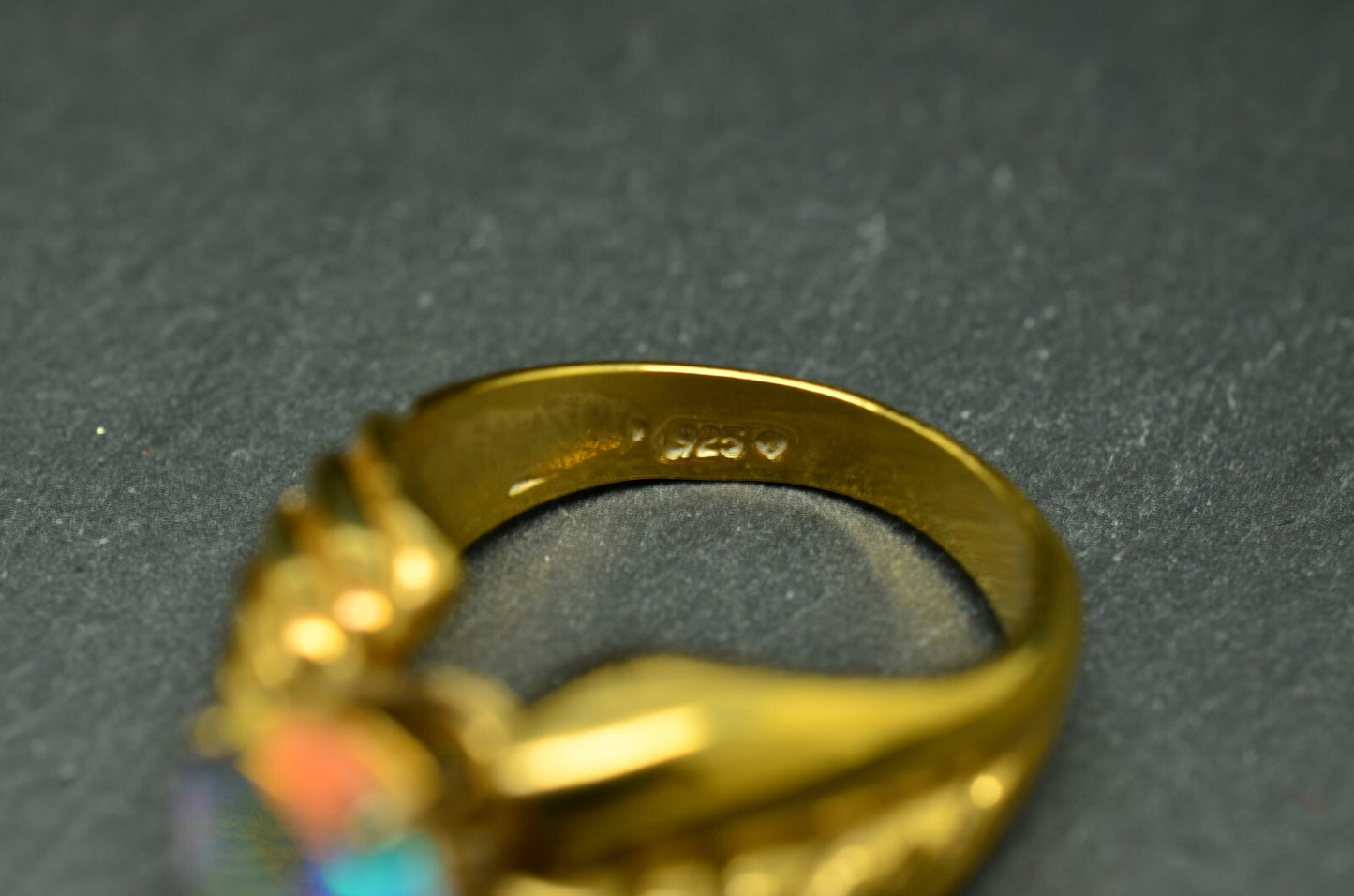 Vermeil 925 Sterling Silver Treated Colorful CZ Solitaire Ring Band Size 6.75