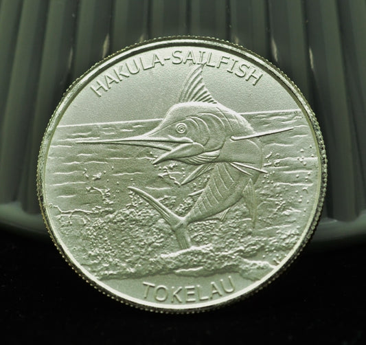 Lot of Four 2016 Tokelau $5 Hakula Sailfish BU -1 Troy Oz .999 Silver Each