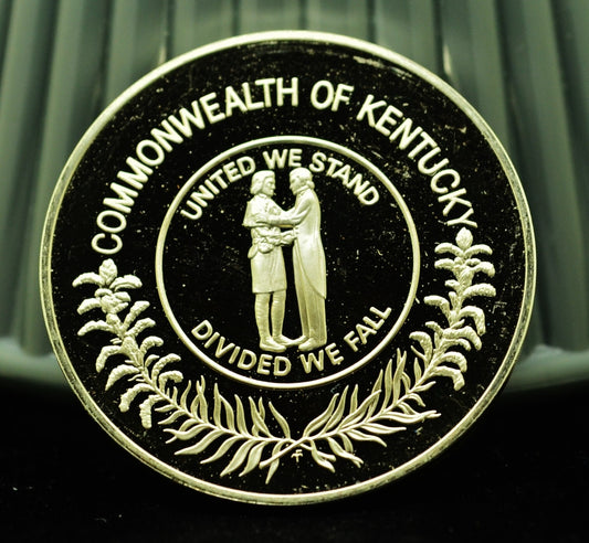 Kentucky Franklin Mint Art Round 92.5% Silver