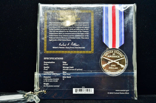 2012-W Defenders of Freedom Set Infantry Soldier Silver Dollar & Dog Tag -OGP