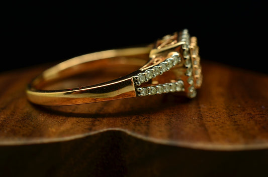 14K Rose Gold pave diamond ring band 0.66 tcw size 8.75