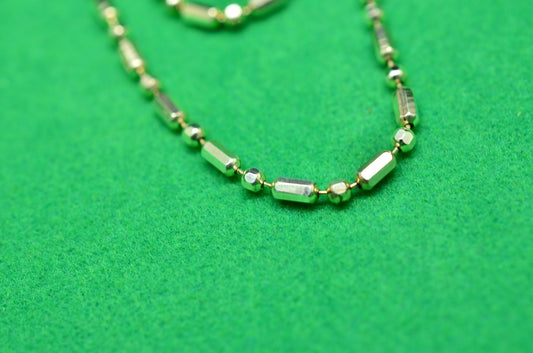 24" Silver Plated Bead and Bar chain necklace 1.2mm