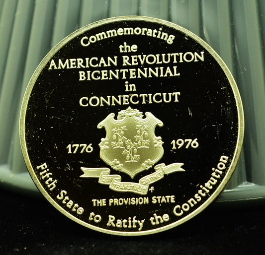 Connecticut Franklin Mint Art Round 92.5% Silver