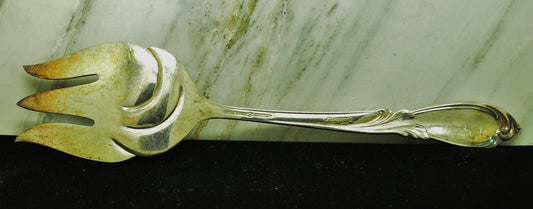 925 Sterling Silver International Rhapsody Large Cold Meat Serving Fork 9" 93.6g