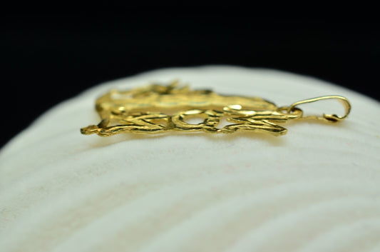 14K Yellow Gold Fancy #1 MOM Pendant Charm