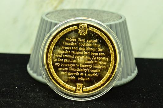 925 Silver Franklin Mint Art Round History Of Mankind Conversion Of Paul Leads