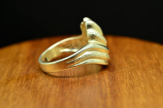 925 Sterling Silver Flared Design Ring Band Size 7.75