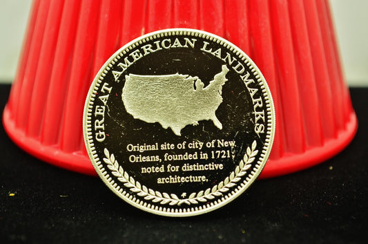 1971 The French Quarter Franklin Mint Art Round 92.5% Silver
