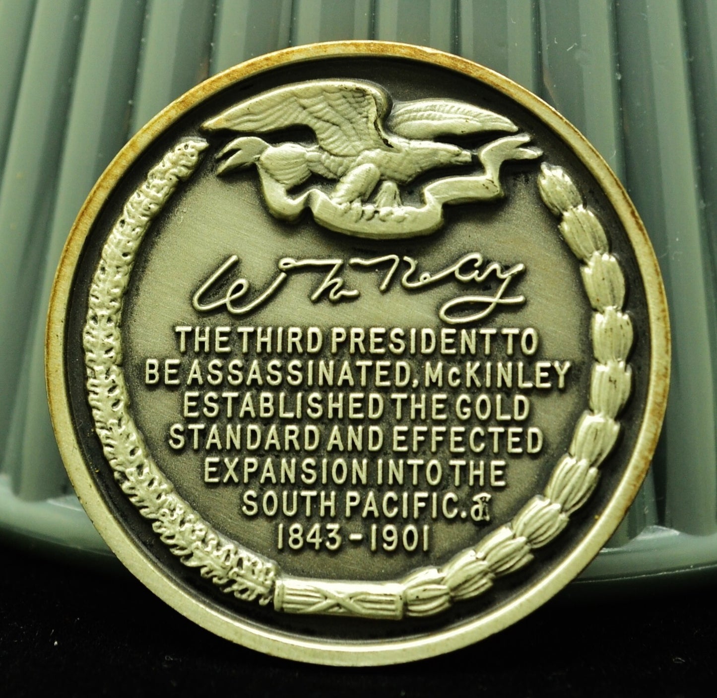 William McKinley Wittnauer Mint High Relief Art Round 92.5% Silver