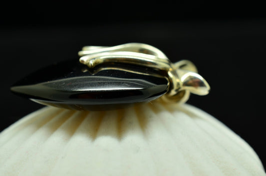 925 Sterling Silver Onyx Heart pendant charm
