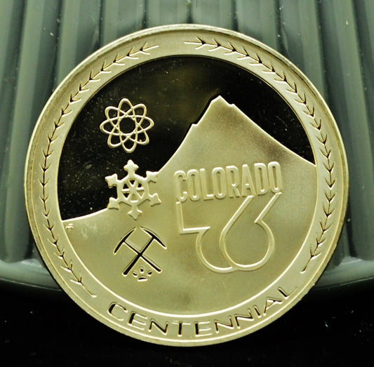 925 Silver Franklin Mint Art Round State of Colorado