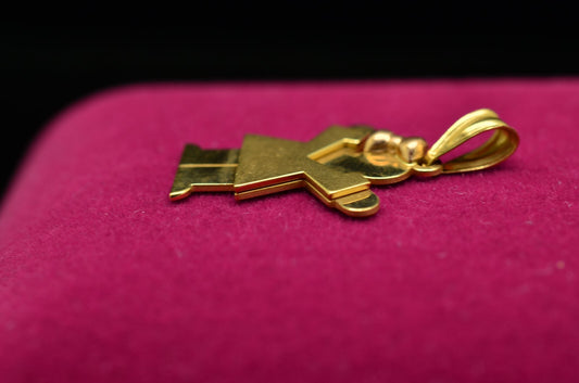 14K Yellow Gold Baby Girl Kids Pendant Charm