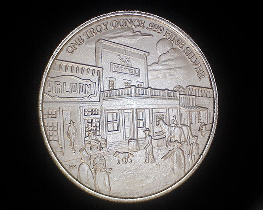 2018 Highland Mint Prospector Art Round -1 Troy Oz .999 Silver