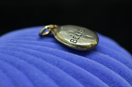 925 Sterling silver Believe pendant charm