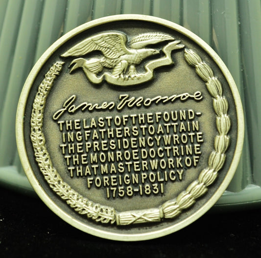 James Monroe Wittnauer Mint High Relief Art Round 92.5% Silver