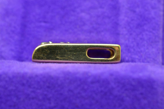 10K Yellow Gold Three Stone Diamond Bar Design Pendant Charm 0.15 tcw