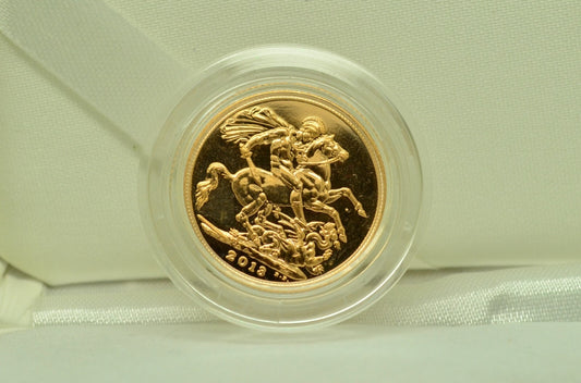 2013 Great Britain Gold Sovereign 91.67% Gold Royal Birth Commemorative Box COA