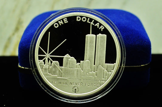 2004 Freedom Tower "We Will Never Forget" One Dollar 100 MIL Clad Silver Coin