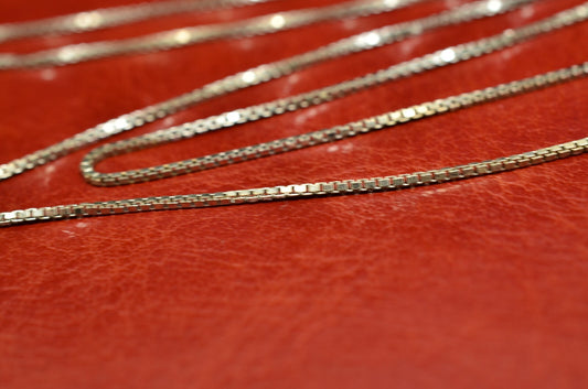 20" Silver Plated box chain necklace 1.0mm