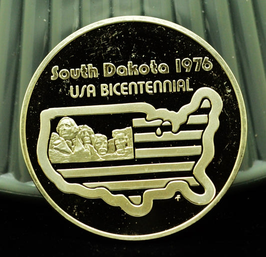 925 Silver Franklin Mint Art Round State of South Dakota