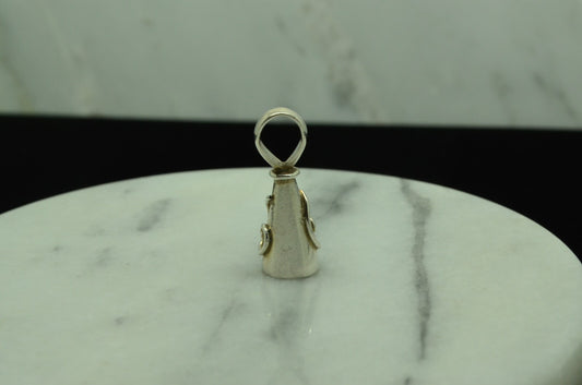 925 Sterling Silver fancy cone shape pendant charm