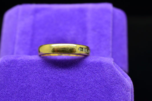 14K Yellow Gold 6 Stone Diamond Anniversary Ring Band 0.30 TCW Size 3.25