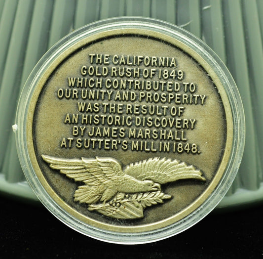 Longines art round medal 925 Silver American Triumphs Gold at Sutter's Mill