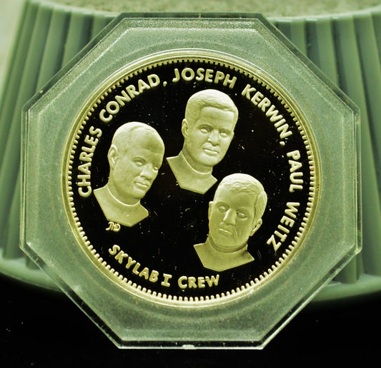 925 Sterling Silver Franklin Mint Art Round -First Manned Skylab Mission