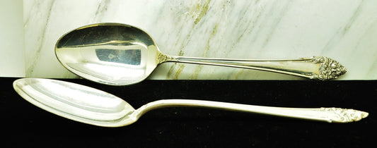 Two 925 Sterling Silver Reed & Barton Fragrance Serving Spoons 8.5" 139.6g