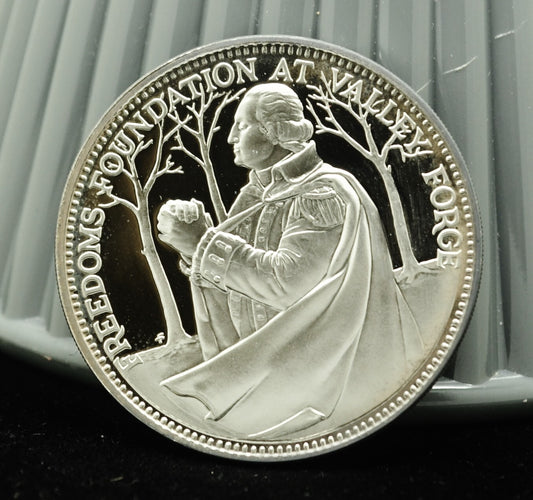 1971 George Rogers Clark Valley Forge Franklin Mint Art Round 92.5% Silver
